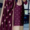 Sublime Purple Color Faux Georgette Embroidery Salwar Suit
