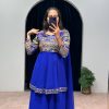 Sublime Royal Blue Color Georgette Heavy Embroidery Salwar Suit