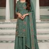 Superb Green Color Chinon Embroidery Multi Work Salwar Suit