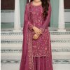 Superb Pink Color Chinon Embroidery Multi Work Salwar Suit