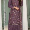 Superb Purple Color Chinon Embroidery Multi Work Salwar Suit