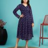 Aesthetically Pleasing Blue Color fox Georgette Printed Kurti