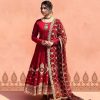 Alluring Red Color Georgette Embroidery Sequence Salwar Suit