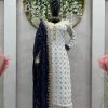 Classic Navy Blue Georgette Thread Sequence Salwar Suit