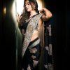 Dazzling Black Color Georgette Embroidered Sequence Saree