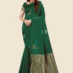 Elegant Green Color Soft Lichi Silk Jacquard All Over Saree
