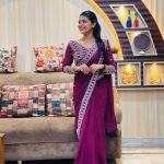 Glamorous Purple Color Georgette Embroidery Sequence Saree