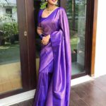 Glamorous Violet Color Soft Lichi Silk Jacquard All Over Saree