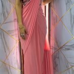 Majestic Pink Color Faux Georgette Sequence Embroidery Saree