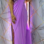 Majestic Violet Color Faux Georgette Sequence Embroidery Saree