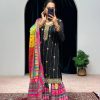 Mesmerizing Black Color Chinon Embroidery Work Salwar Suit