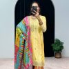 Mesmerizing Yellow Color Chinon Embroidery Work Salwar Suit