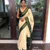 Peaceful Cream Color Soft Lichi Silk Jacquard All Over Saree