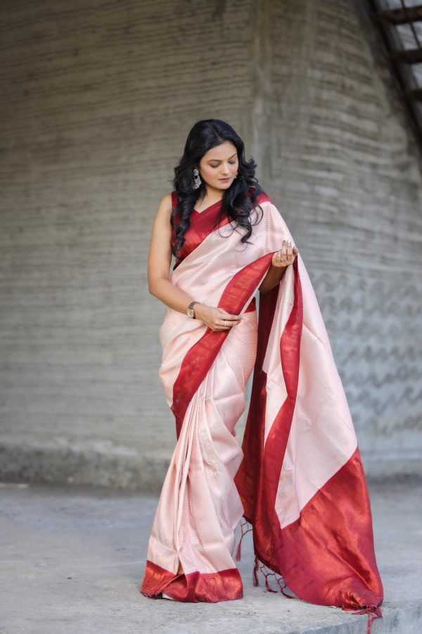 Peaceful Light Pink Color Soft Silk Beautiful Pallu All Over Saree