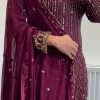 Peaceful Maroon Color Georgette Thread Sequence Salwar Suit