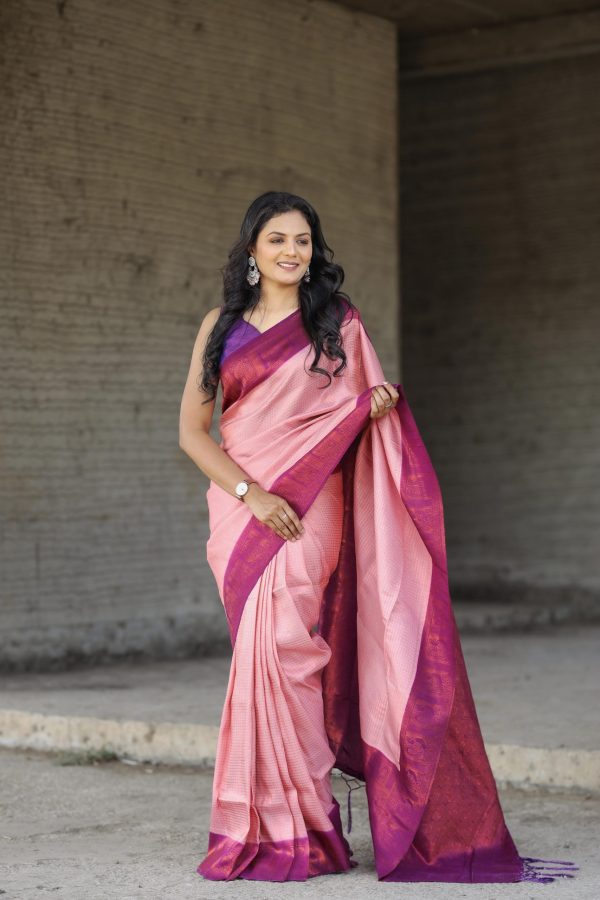 Peaceful Pink Color Soft Silk Beautiful Rich Pallu All Over Saree