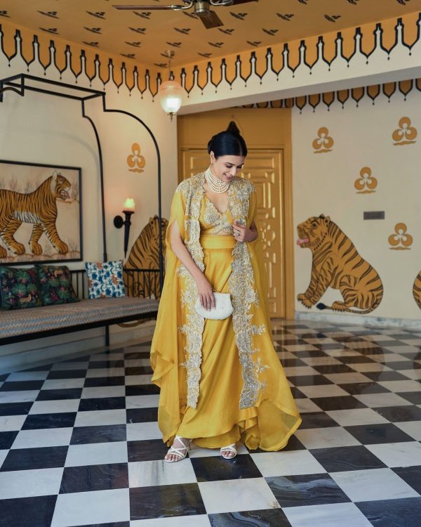 Perfect Yellow Color Organza Cording Embroidery Salwar Suit