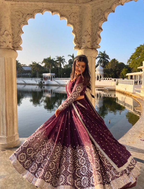 Special Maroon Color Georgette Sequence Thread Lehenga Choli