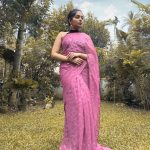 Stylish Purple Color Georgette Fancy Sequence Work Saree