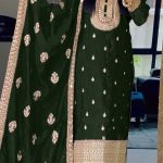 Sublime Green Color Faux Georgette Embroidery Salwar Suit