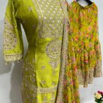 Sublime Yellow Color Heavy Chinon Silk Sequins Work Salwar Suit