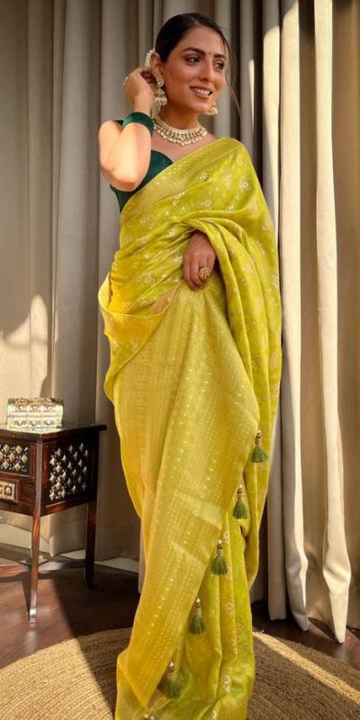 KP 5079 Mustard Color Soft Lichi Silk Jacquard On All Over Saree Casual, Party Wear, Wedding, Events Etc. Expected Delivery 4-6 Working Days @1449/- | Bollywood Sarees, Creative Sarees, Designer Sarees, Embroidered Sarees, Ethnic Saree, Modern Digital sarees, Party Wear Sarees, Sarees