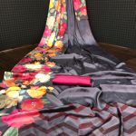 Adorable Grey Color Devsena Soft Silk Digital Printed Saree