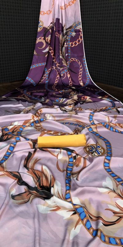 Adorabli Purple Color Devsena Soft Silk Digital Printed Saree
