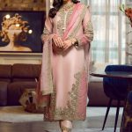 Aglow Light Peach Georgette Embroidery Sequence Salwar Suit