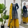 Artful Blue Color Chinon Silk Sequence Thread Work Salwar Suit