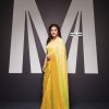 Artful Off Yellow Padding Georgette Double Run Sequins Saree