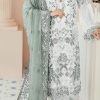 Classic White & Blue Color Georgette Embroidery Salwar Suit