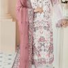 Classic White & Peach Color Georgette Embroidery Salwar Suit