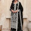 Dazzling Black Color Heavy Vichitra Embroidery Sharara Suit