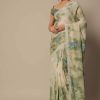 Fancy Light Pista Color Georgette Digital Printed Embroidery Saree