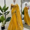 Glamorous Yellow Color Tabby Silk Thread Sequence Salwar Suit