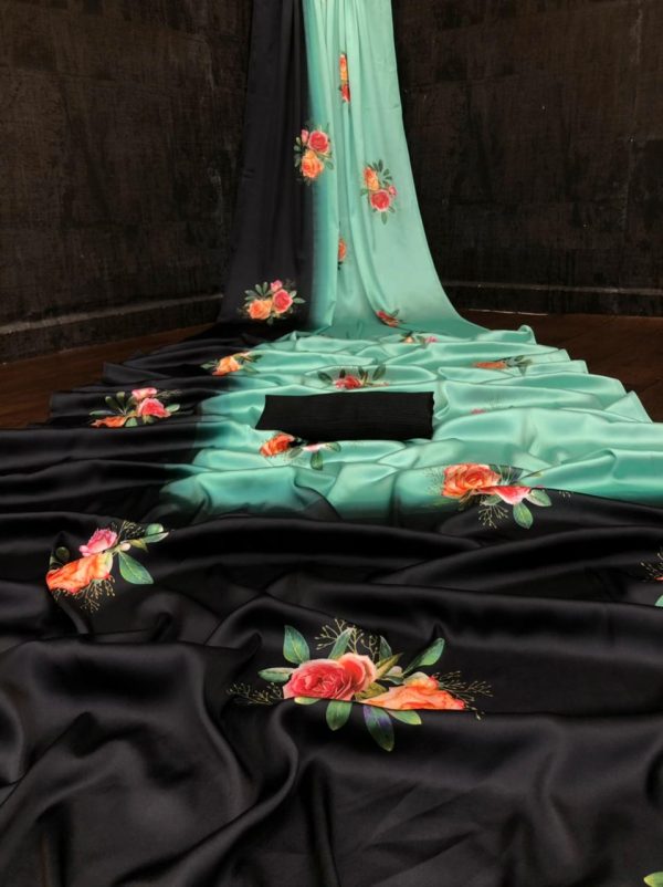 Graceful Blue Color Devsena Soft Silk Digital Printed Saree