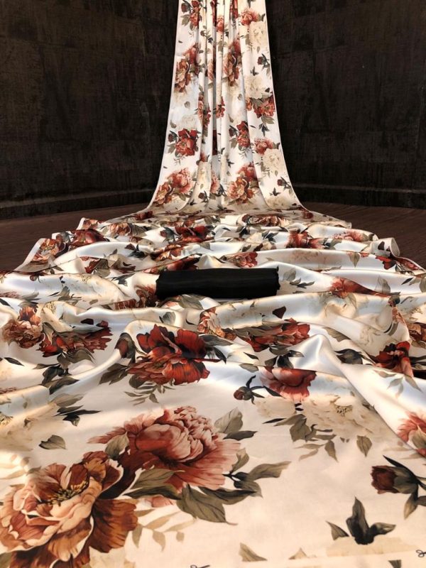 Graceful Cream Color Devsena Soft Silk Digital Printed Saree