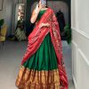 Grand Green Color Narayan Pet Zari Weaving Lehenga Choli