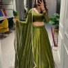 Grand Mahanadi Rangoli Silk Plain Lace Border Lehenga Choli
