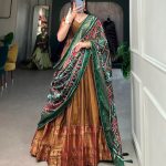 Grand Mustard Color Narayan Pet Zari Weaving Lehenga Choli