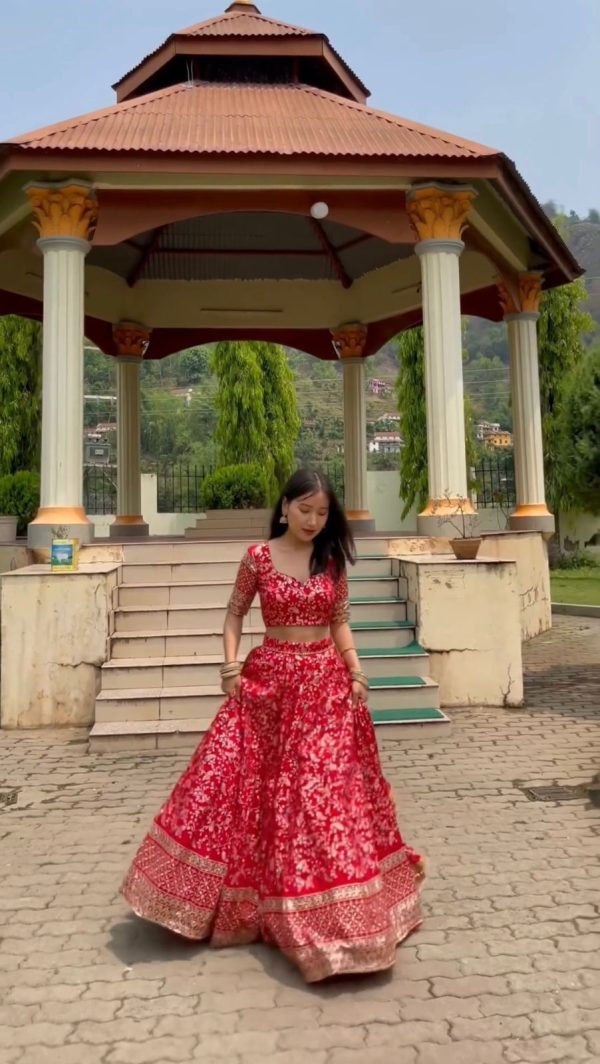 Grand Pink Color Georgette Embroidery Sequence Lehenga Choli