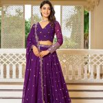 Grand Violet Color Georgette Embroidery Sequence Lehenga Choli