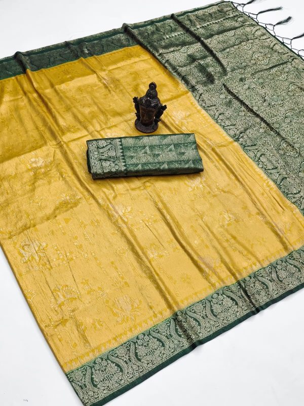 Grand Yellow Soft Silk Beautiful Rich Pallu All Over Saree