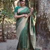 Majestic Green Color Soft Lichi Silk Ordinary Design Pallu Saree