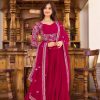 Majestic Maroon Color Fox Georgette Sequence Embroidery Gown