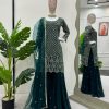 Nice Green Color Georgette Sequence Thread Work Salwar Suit