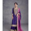 Nice Violet Color Chinnon Digital Printed Sequence Salwar Suit