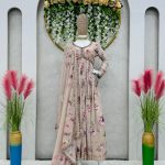 Pretty Light Grey Color Georgette Digital Printed Salwar Suit