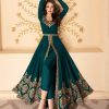 Pretty Peacock Green Color Georgette Embroidery Sharara Suit